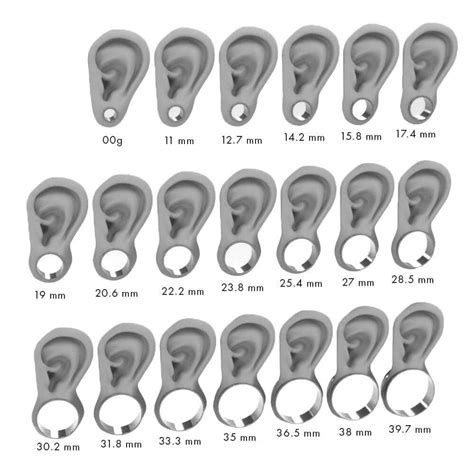 00 ear gauge size|ear stretching gauge size chart.